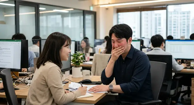 목 불편으로 진료를 고민하는 직장인